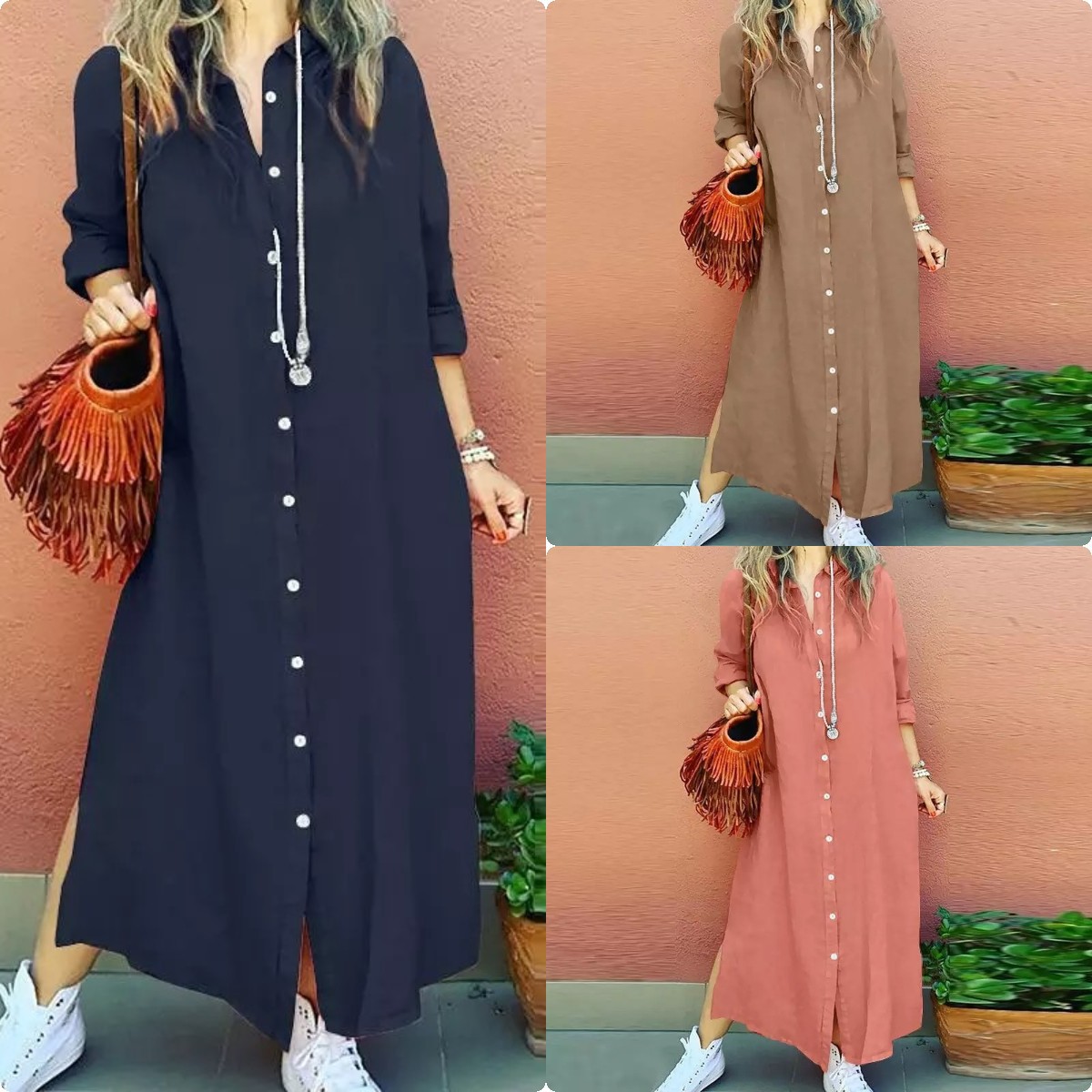 Summer Clothing Hijab - Saten Abaya uzun müslüman elbisesi kadın