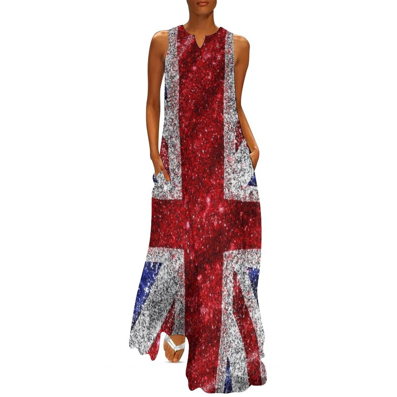Summer Clothing Women Uk - Sahte Glitter Union Jack Bayrağı İNGILTERE