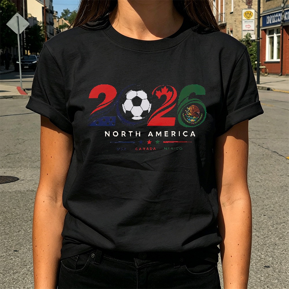 Summer Clothing Women Canada - 2026 kuzey amerika futbol grafik tişört