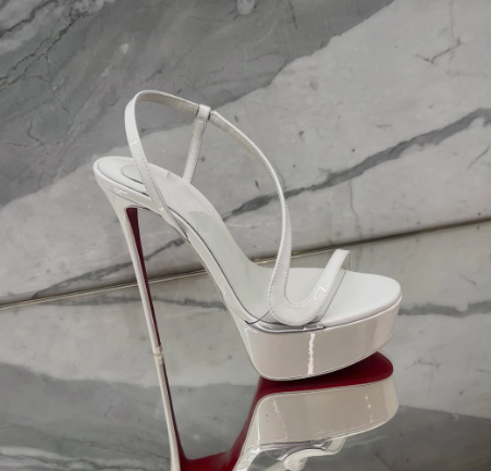 Summer Clothing Stores - Metalik Deri Platform Stiletto Sandaletler Seksi