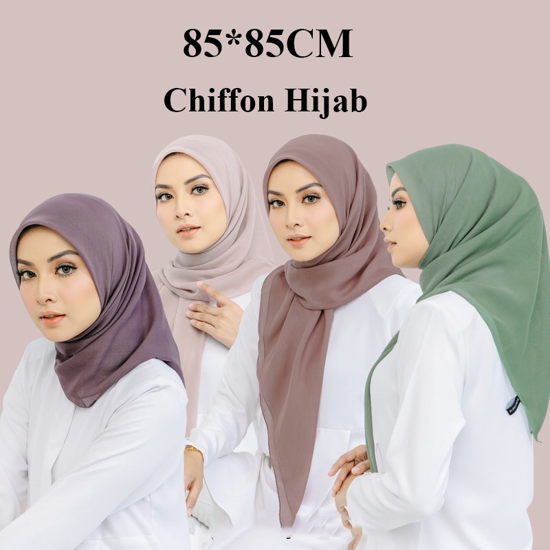 Summer Clothing Hijab - 90*90CM Headwrap ağır şifon kare eşarp