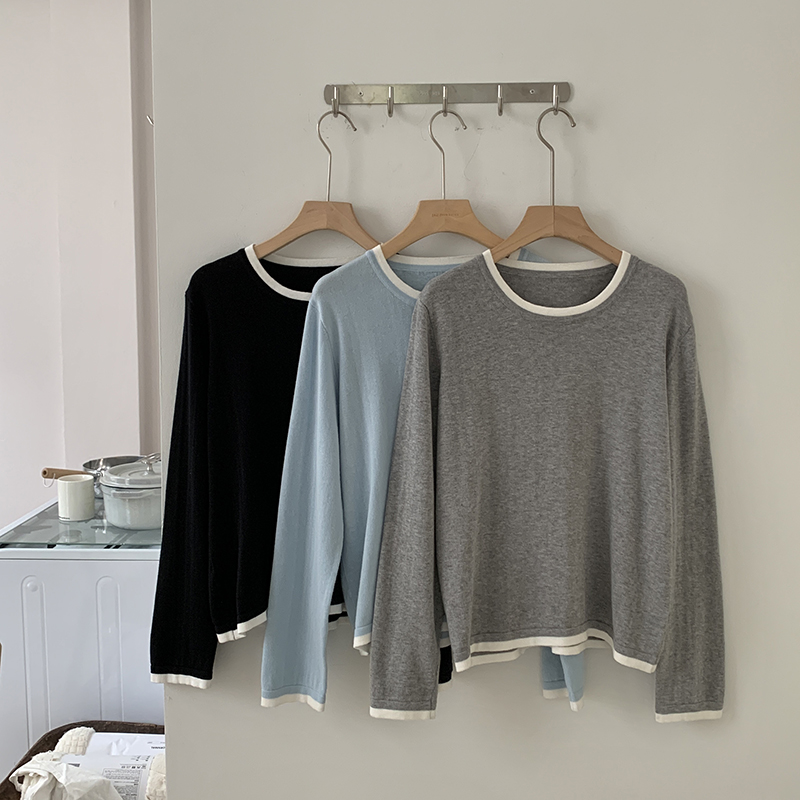 Summer Clothing - %100 Pamuk Kadın O-Yaka Renk Bloklu