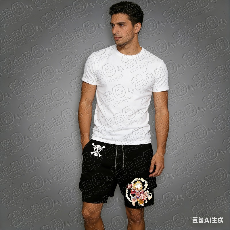 Summer Clothing Layering - 2026 Tek Parça Luffy Baskı Şort