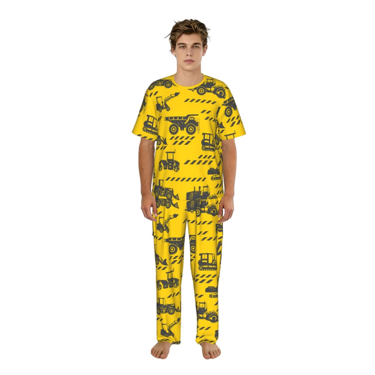 Summer Clothing Cartoon - Erkek Pijama Takımı Kısa Kollu Uzun