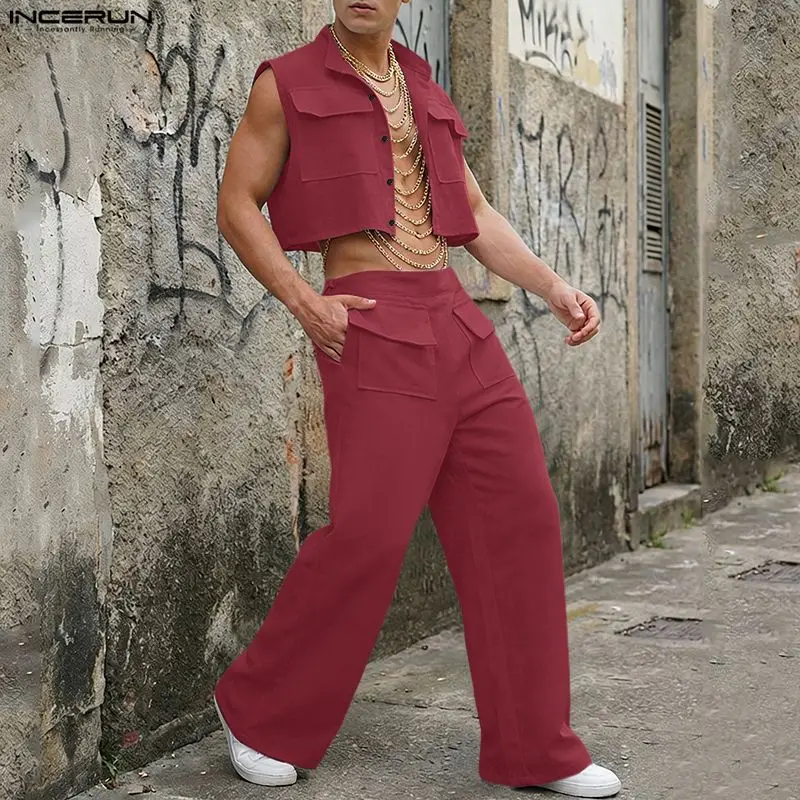 INCERUN Erkek Setleri Katı Kol - Summer Clothing Guys incelemesi ve fiyatı